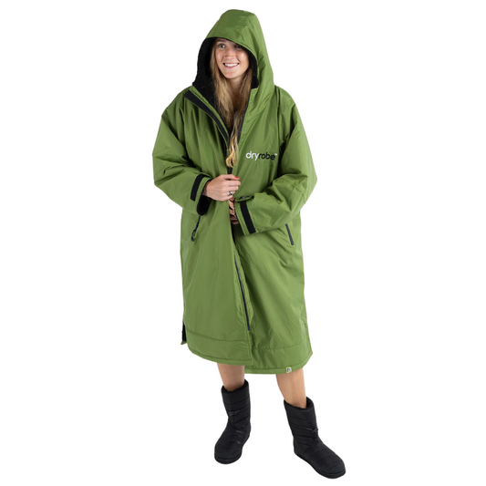 dryrobe Long Sleeve Green & Black Changing Robe (Adult)