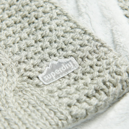 Superdry Vintage Cable Light Grey Tweed Scarf