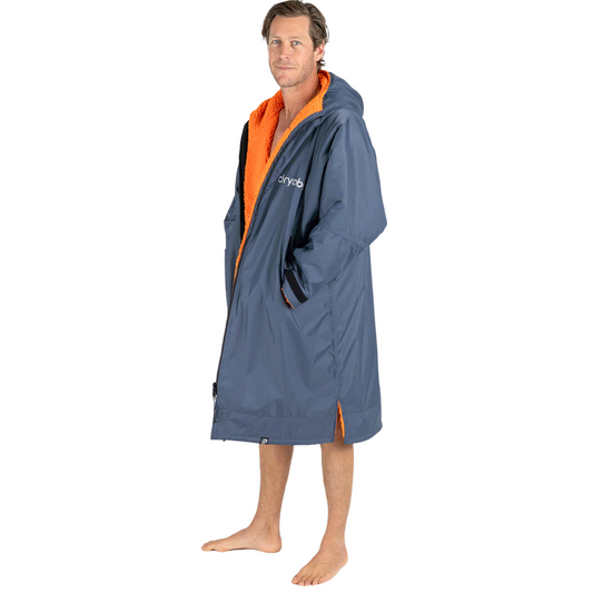 dryrobe Long Sleeve Dark Grey & Orange Changing Robe (Adult)