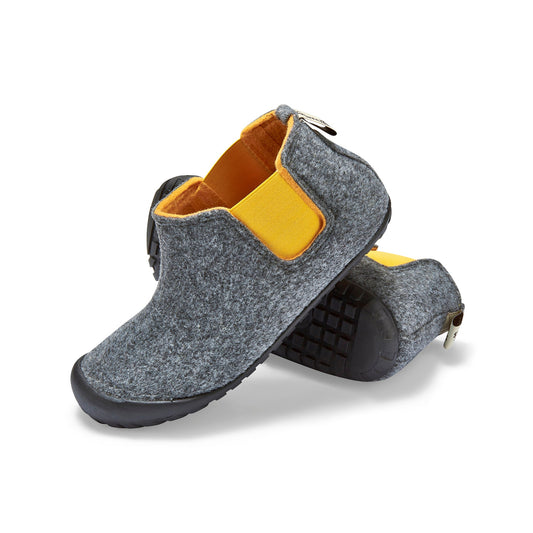 Gumbies Brumby Grey & Curry Slippers