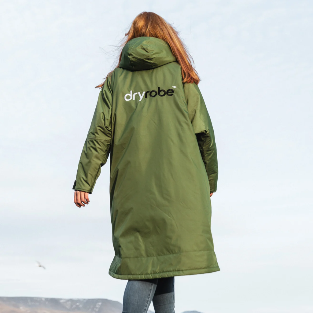 dryrobe Long Sleeve Green & Black Changing Robe (Adult)