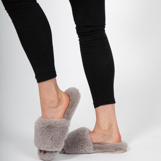 Miss Sparrow Slider Pale Grey Slippers