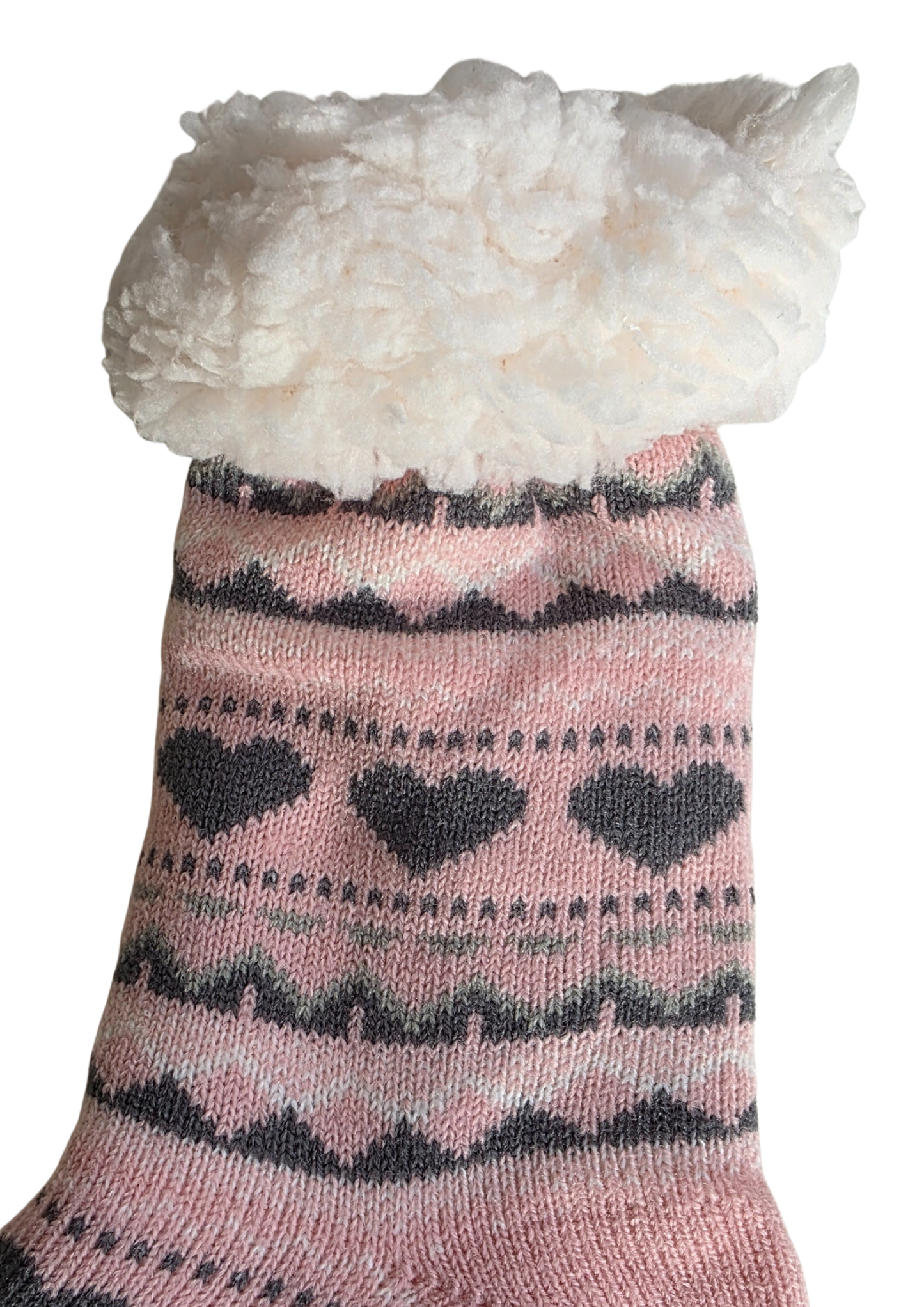 Cosy & Comfy Hearts Purple Slipper Socks (One Size 4-7)