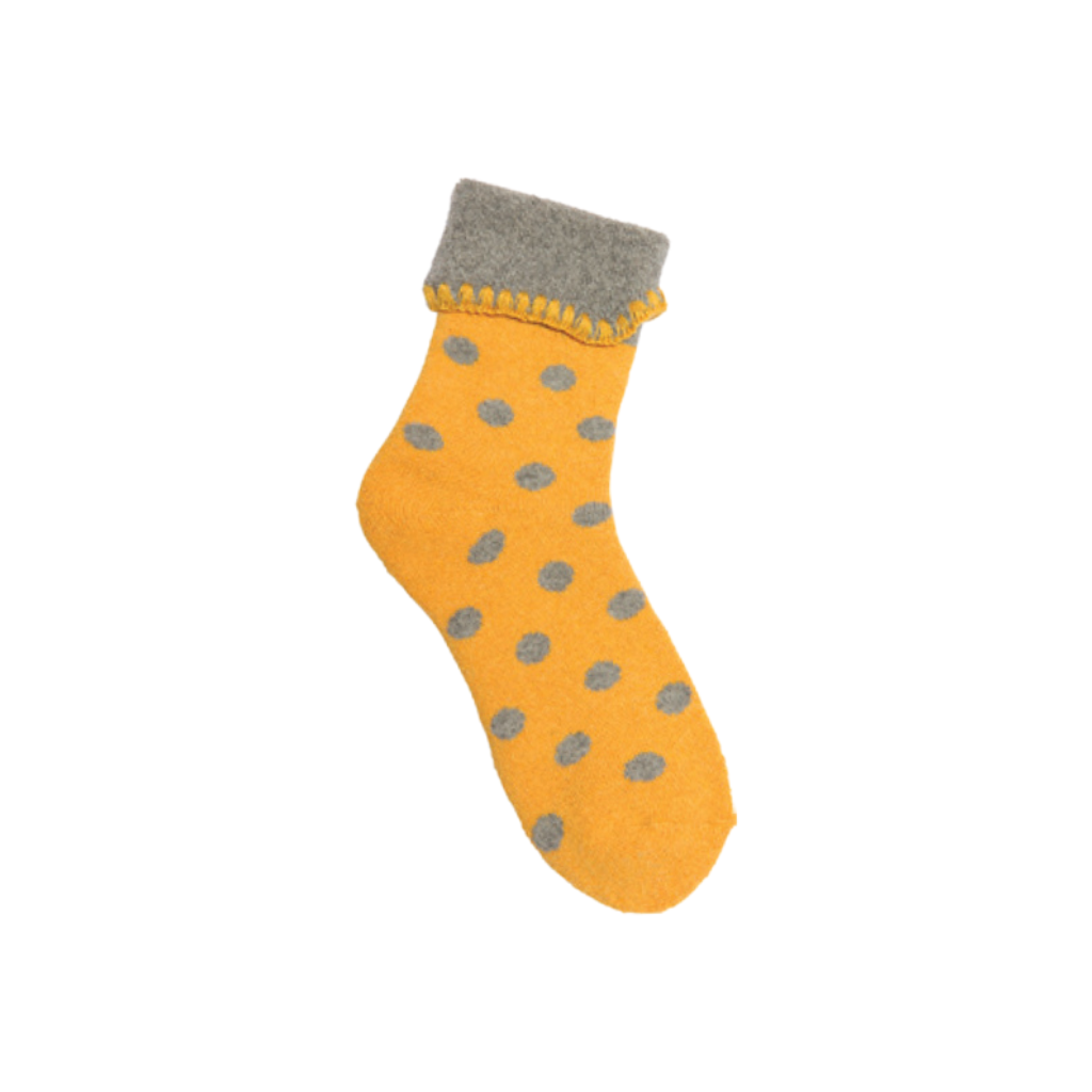 Yellow Spots Turnover Socks