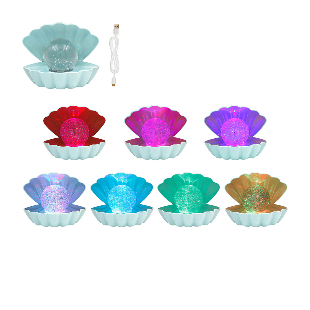Blue Glitter Shell Lamp