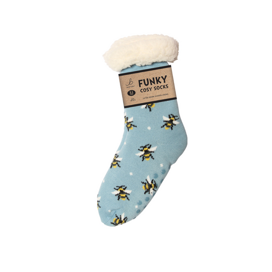 Sherpa Bumble Bees Slipper Socks (One Size 4-8)