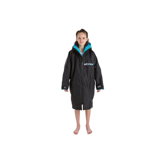 dryrobe Long Sleeve Black & Blue Changing Robe (Kids)