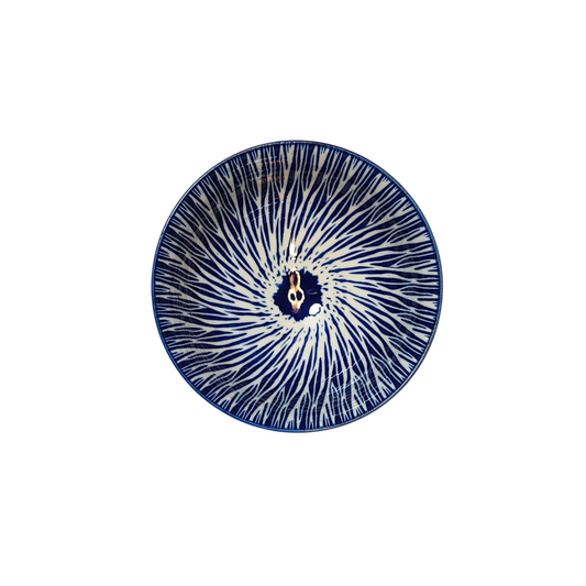 Blue & White Lines Dip Bowl (12cm)