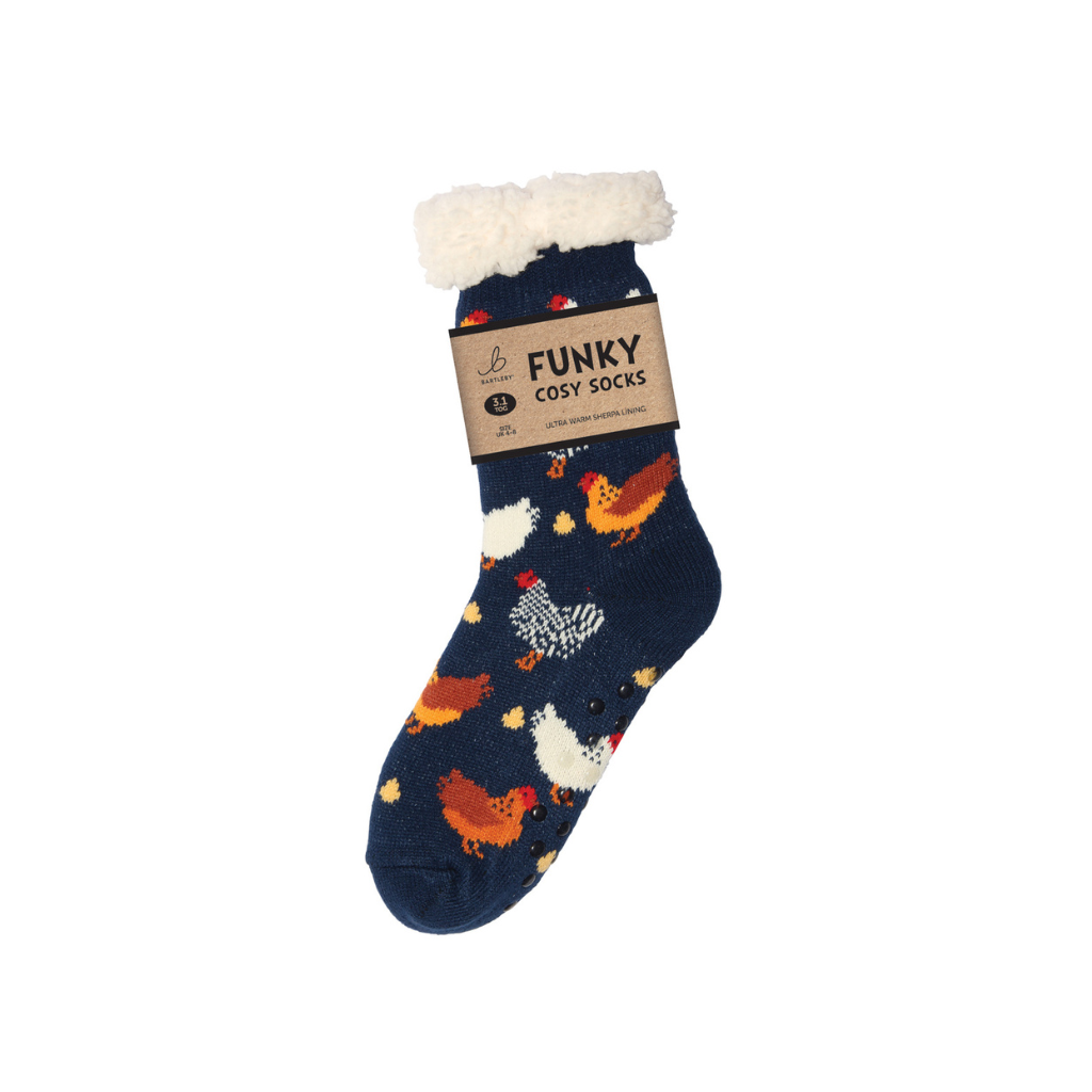 Sherpa Chickens Slipper Socks (One Size 4-8)