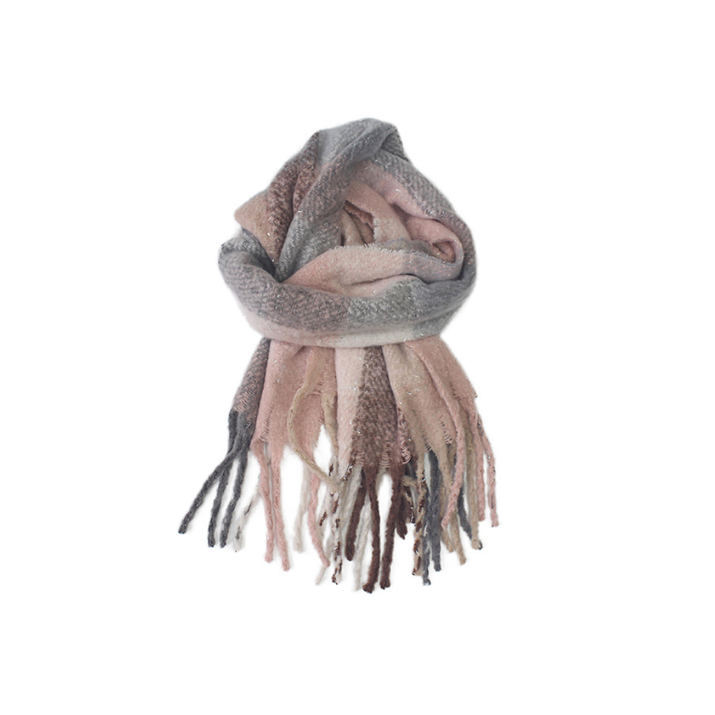 Pink, Cream & Grey Cosy & Comfy Scarf