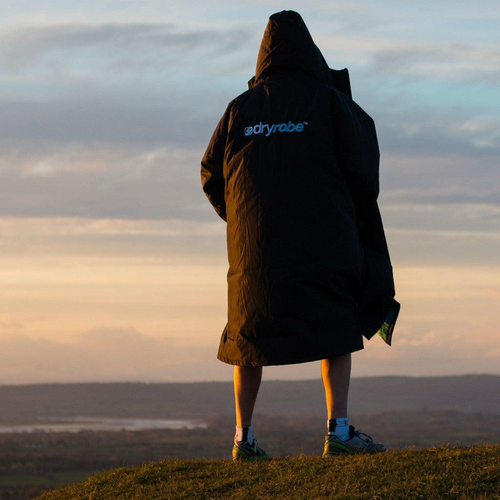 dryrobe Long Sleeve Black & Blue Changing Robe (Adult)