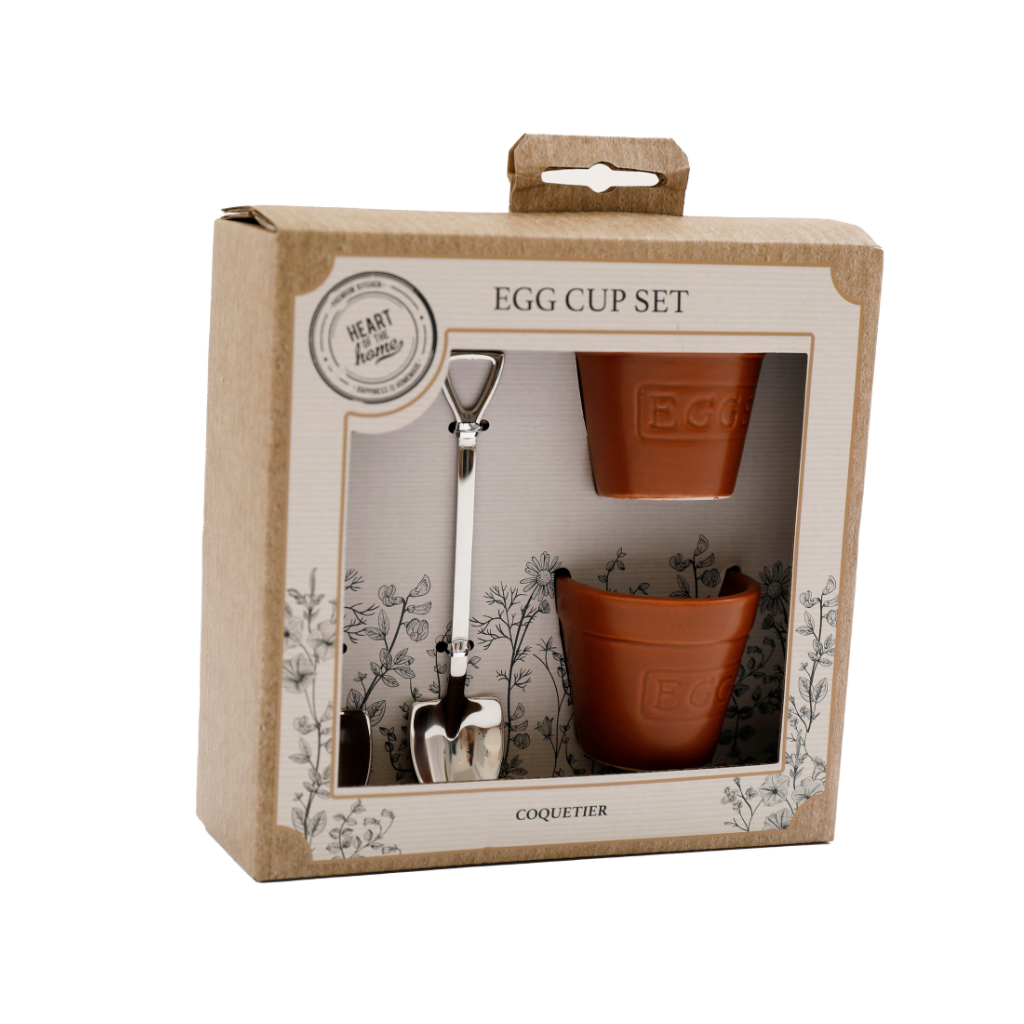 Plant Pot Egg Cup & Spoon Set (Set of 2)