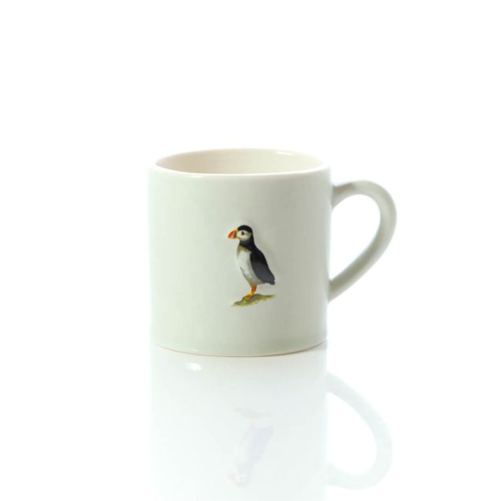 Sage Green Embossed Puffin Mug