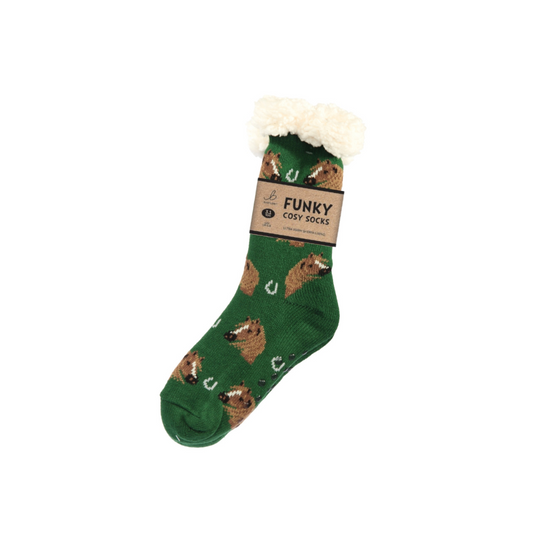 Sherpa Horse Head Slipper Socks (One Size 4-8)