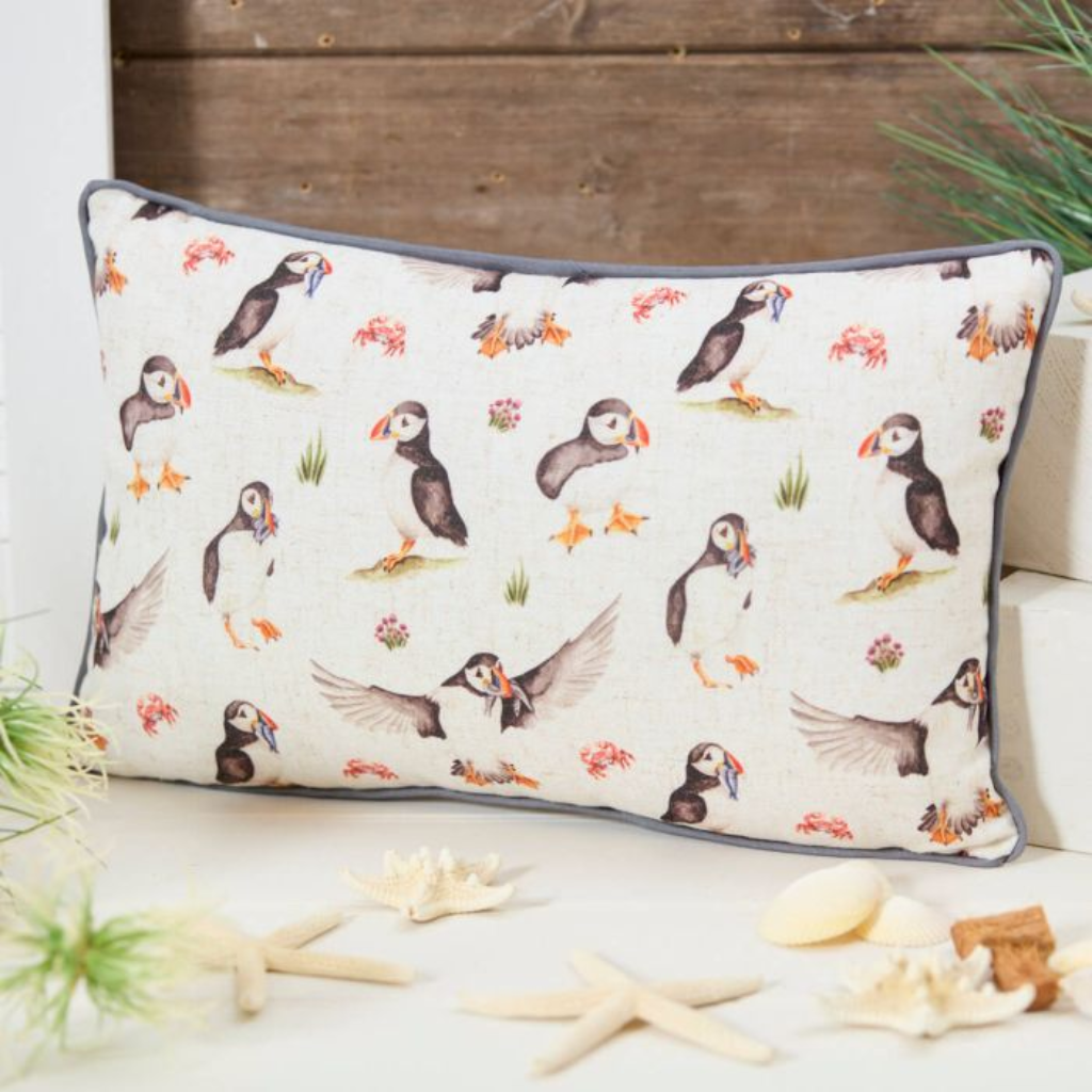 Puffins Repeat Cushion
