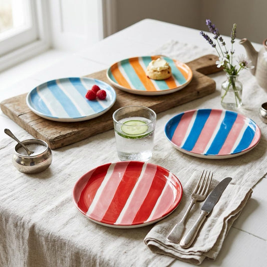 Striped Blue Side Plate