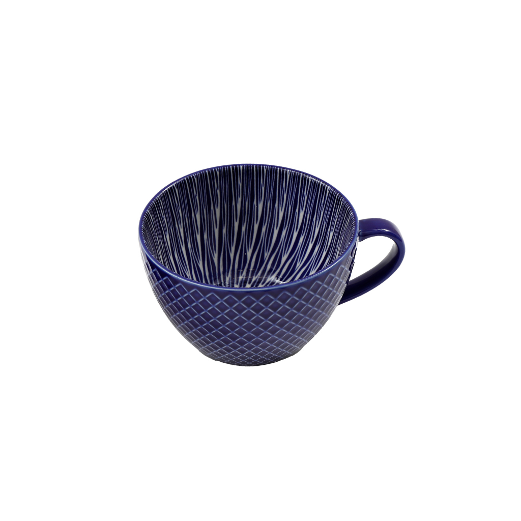 Navy Lines Patterned Mug