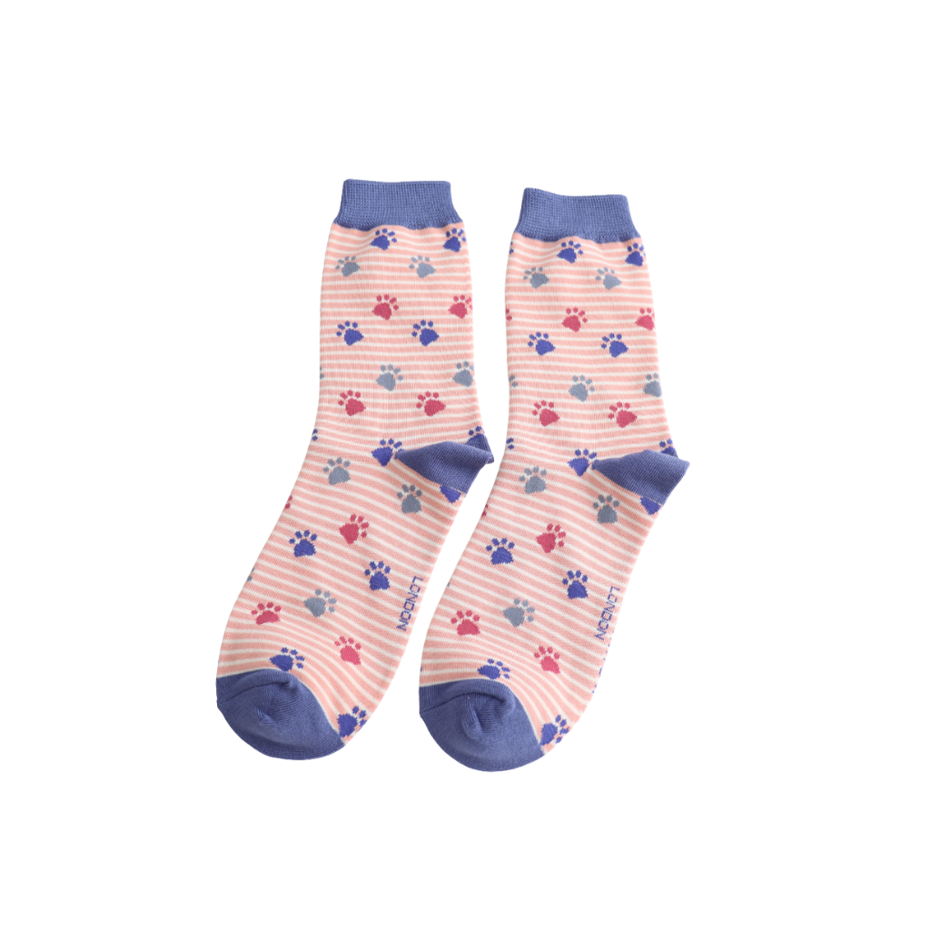 Miss Sparrow Paws & Stripes Socks