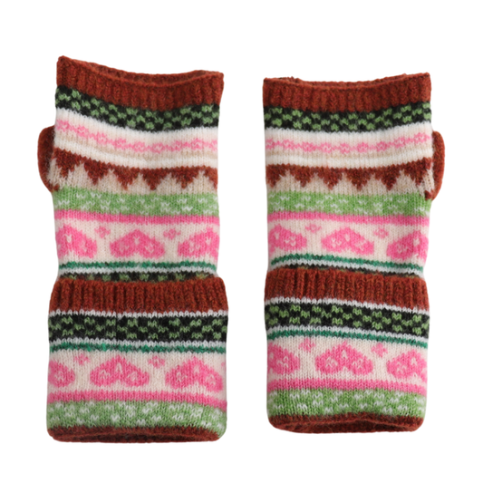 Miss Sparrow Nordic Rust Fingerless Gloves