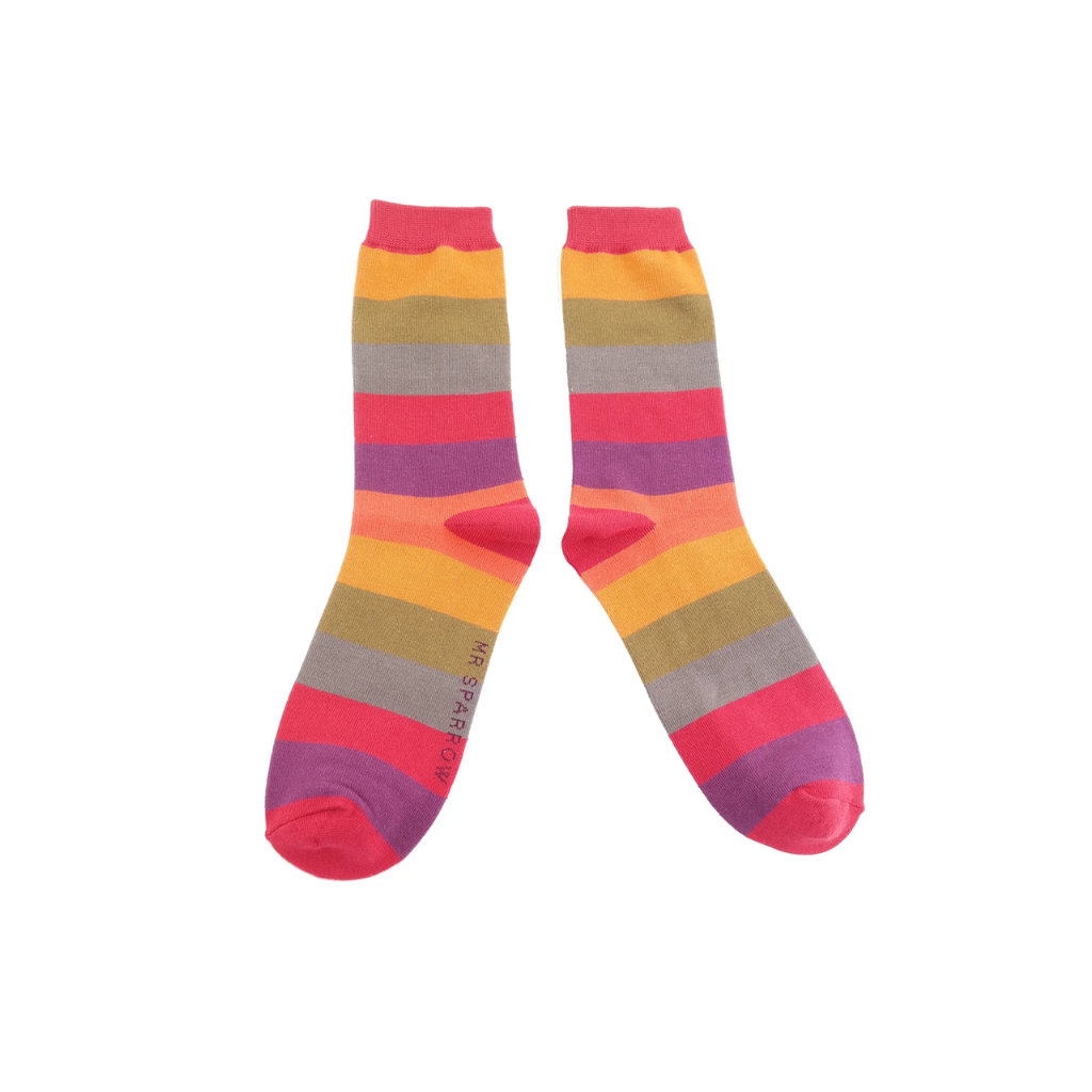 Mr Sparrow Mulberry Stripes Socks