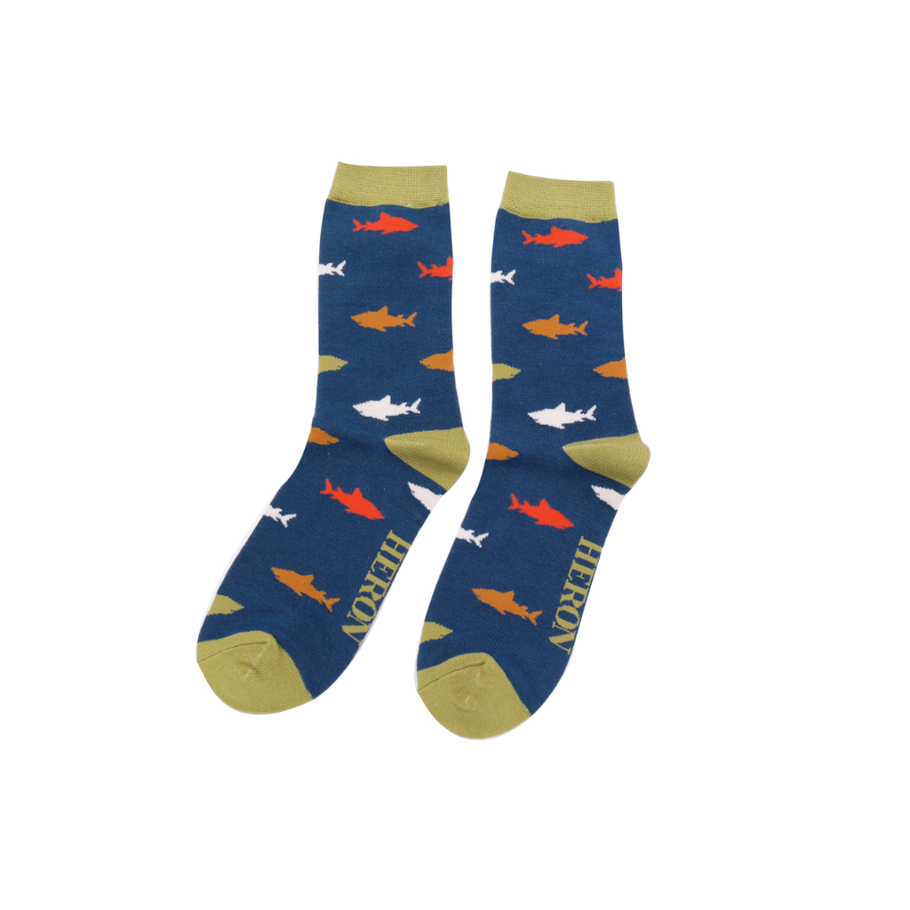 Mr Sparrow Navy Sharks Socks