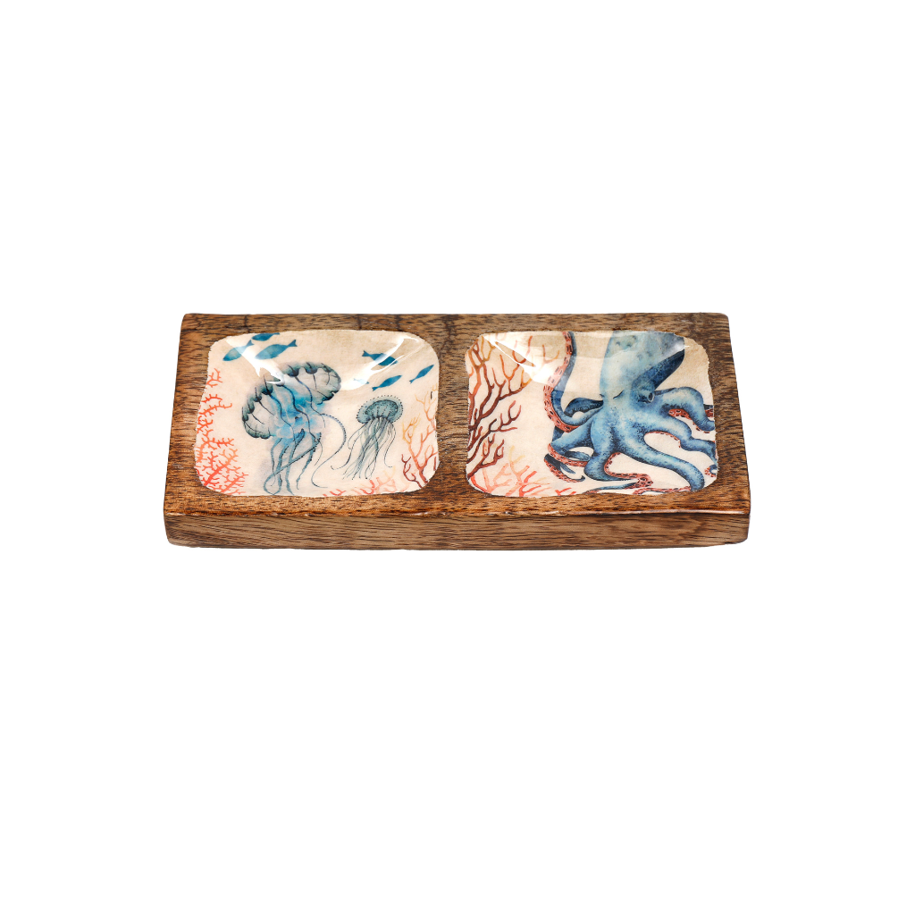 Ocean Enamel Double Dip Tray