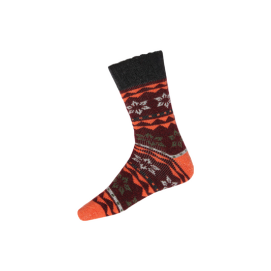 Nordic Thermal Wool Blend Orange Star Socks (4-7)