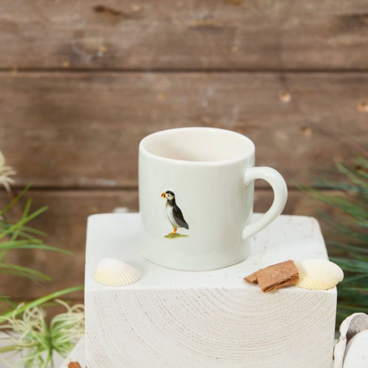 Sage Green Embossed Puffin Mug