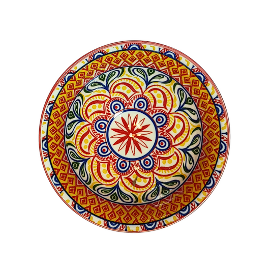 Red Patterned Dip Bowl (15cm)