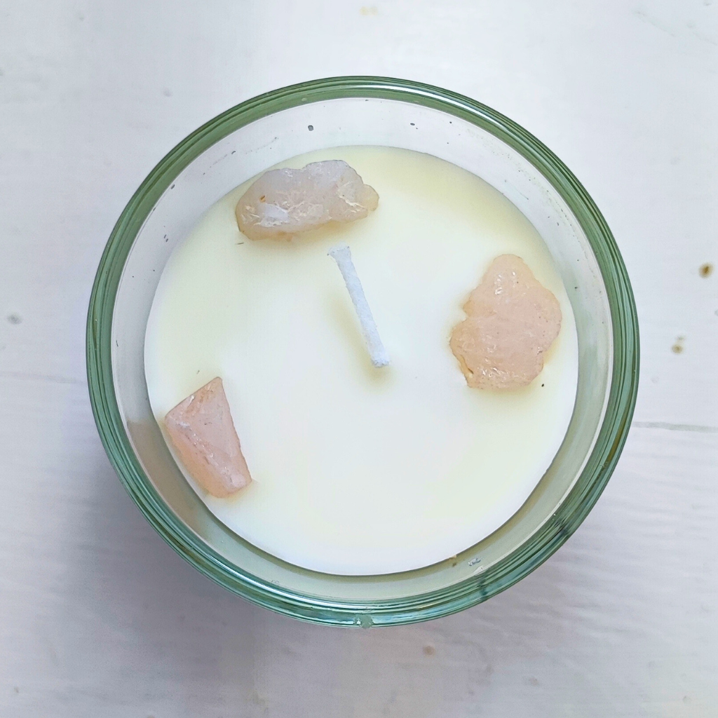 Rose Quartz Crystal Candle