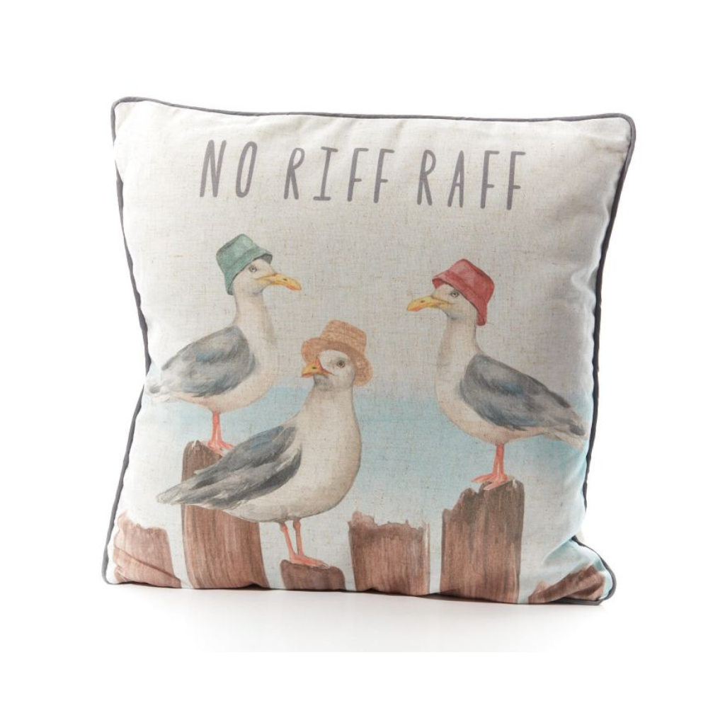 No Riff Raff Seagull Cushion