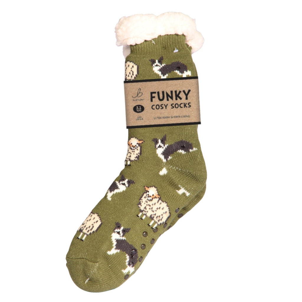 Sherpa Sheep and Sheepdog Slipper Socks (One Size 6-11)