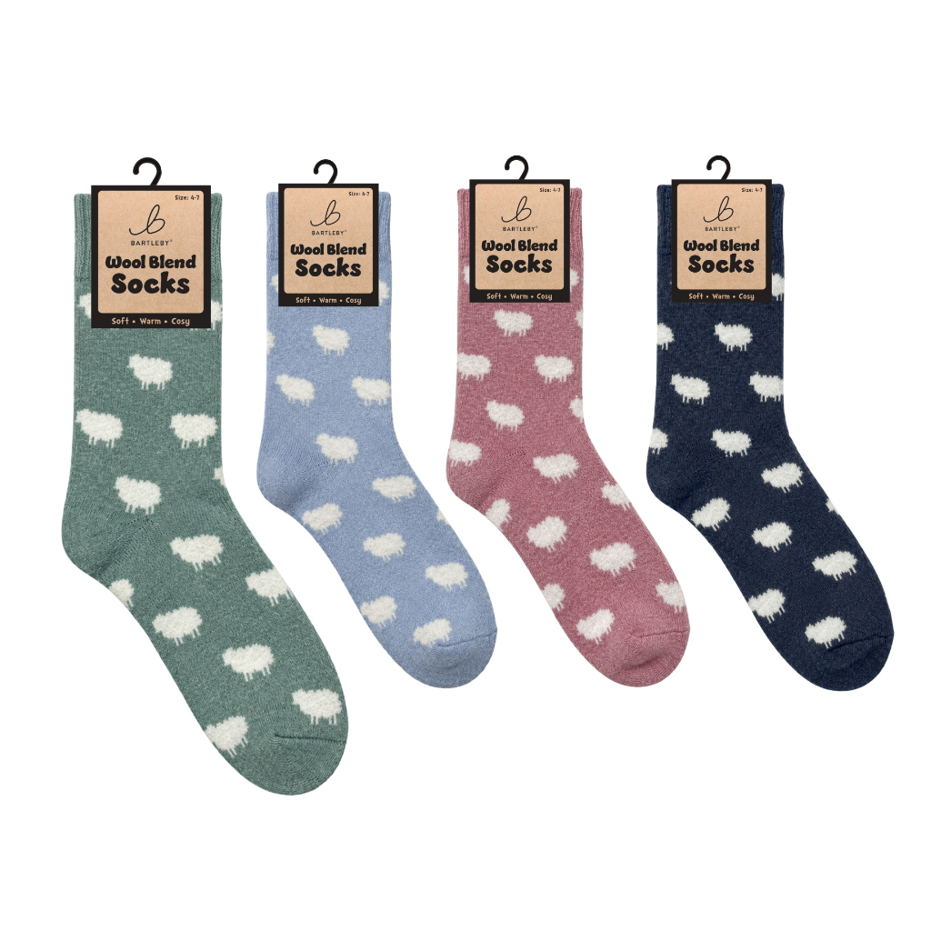 Green Sheep Wool Blend Socks