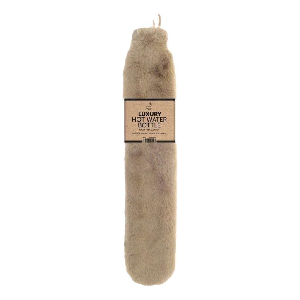 Luxury Tan Extra Long Hot Water Bottle