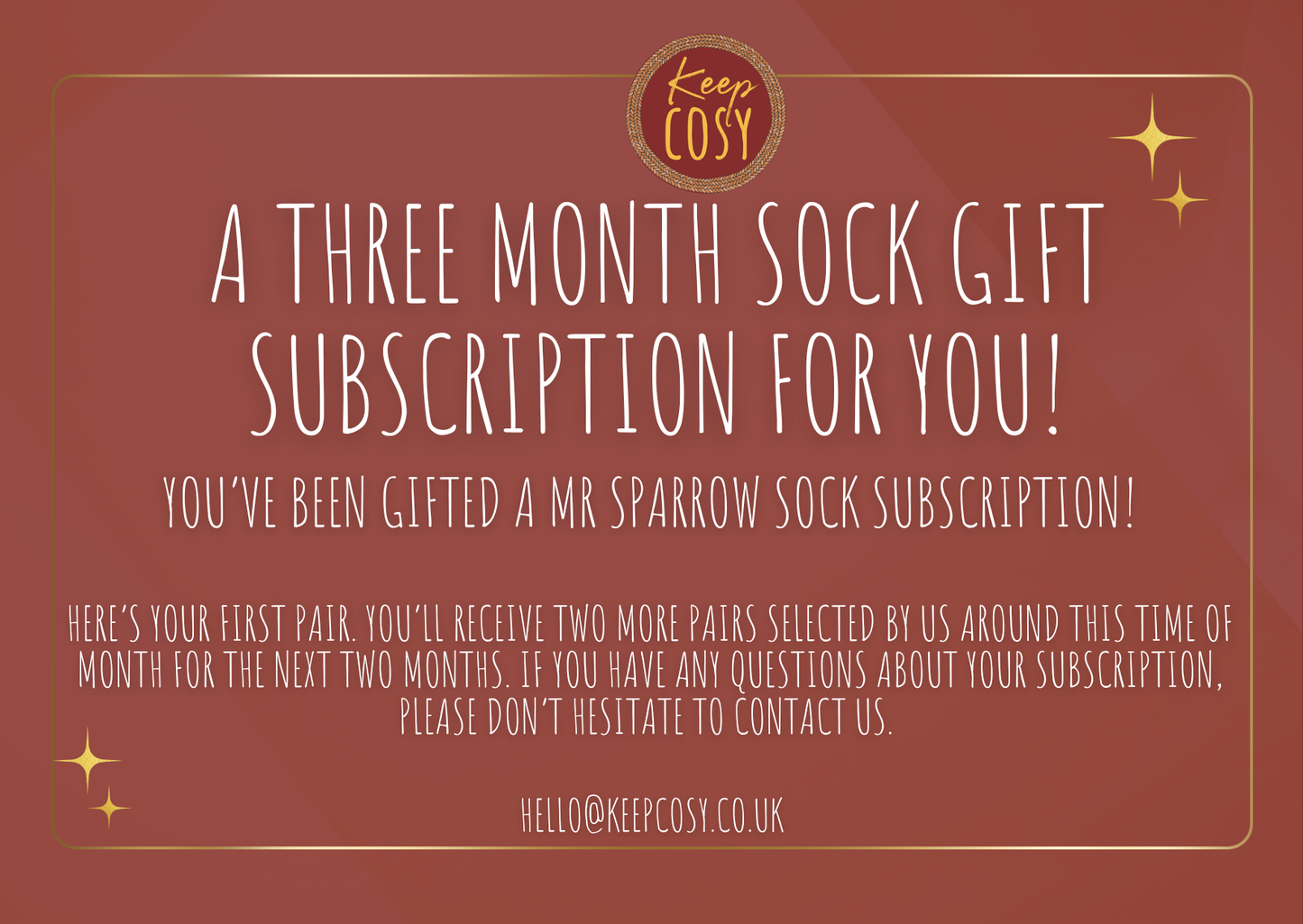 Mr Sparrow Sock Gift Subscription (12 Month Subscription for Him)