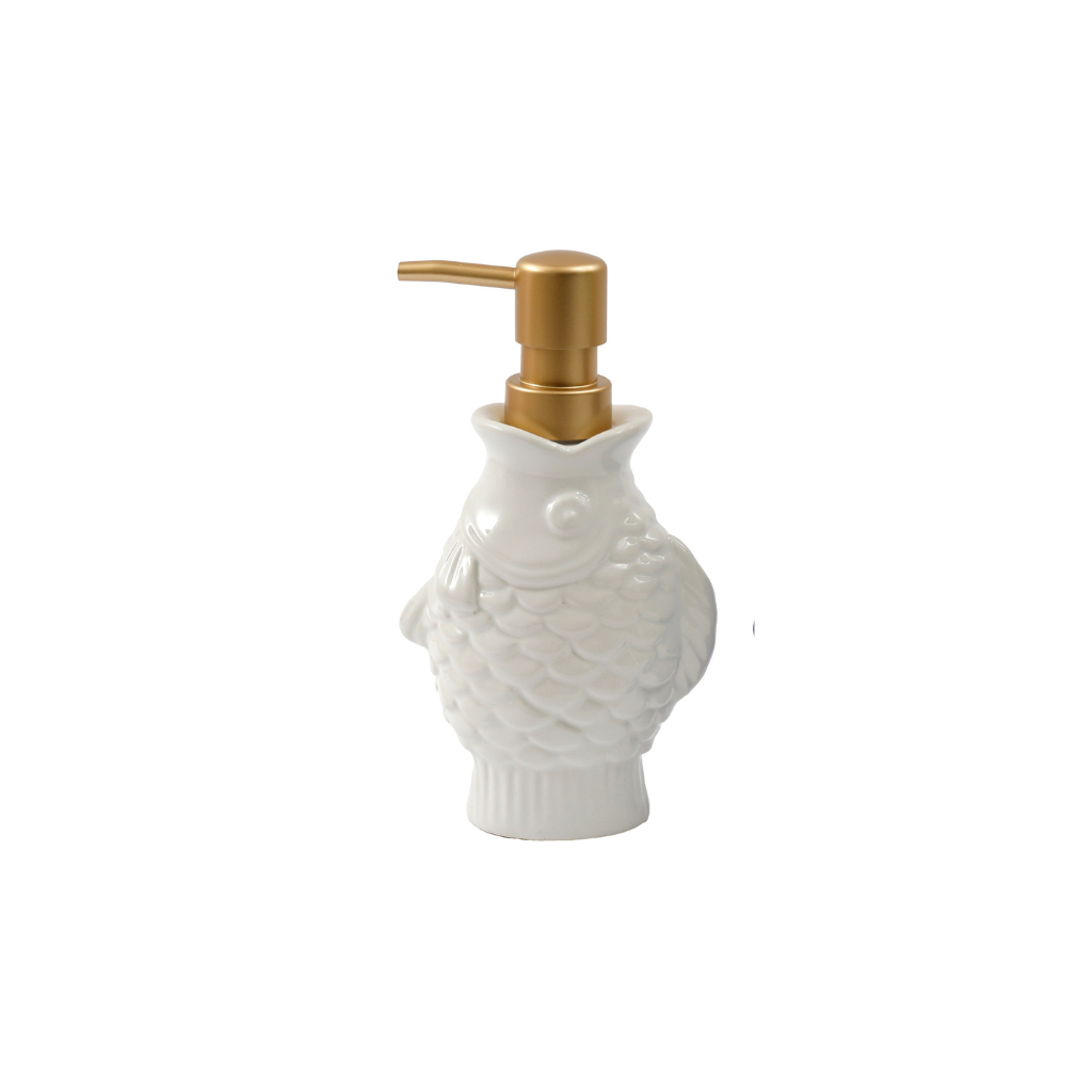 Cream Fish Soap Dispenser