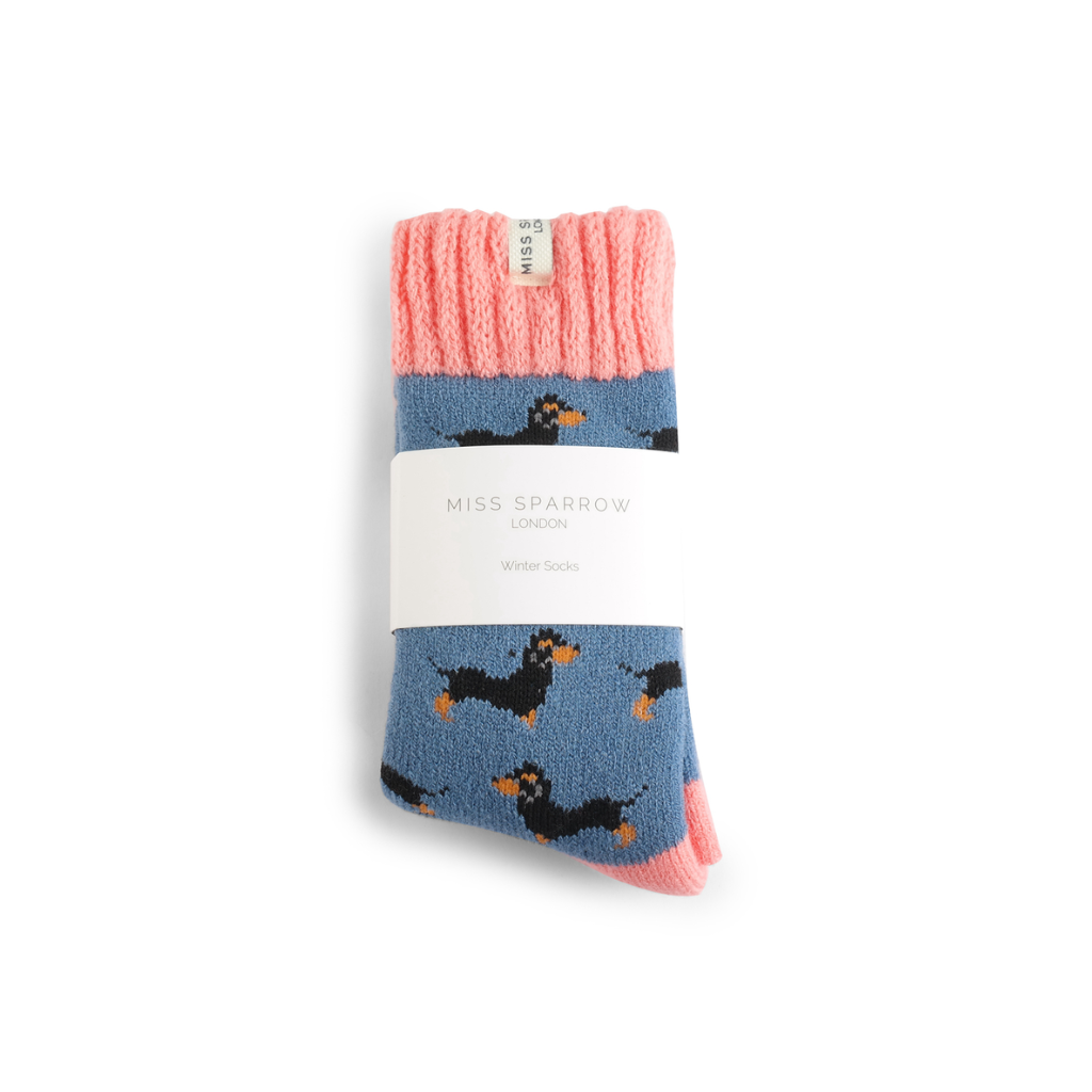 Miss Sparrow Sausage Dog Winter Socks