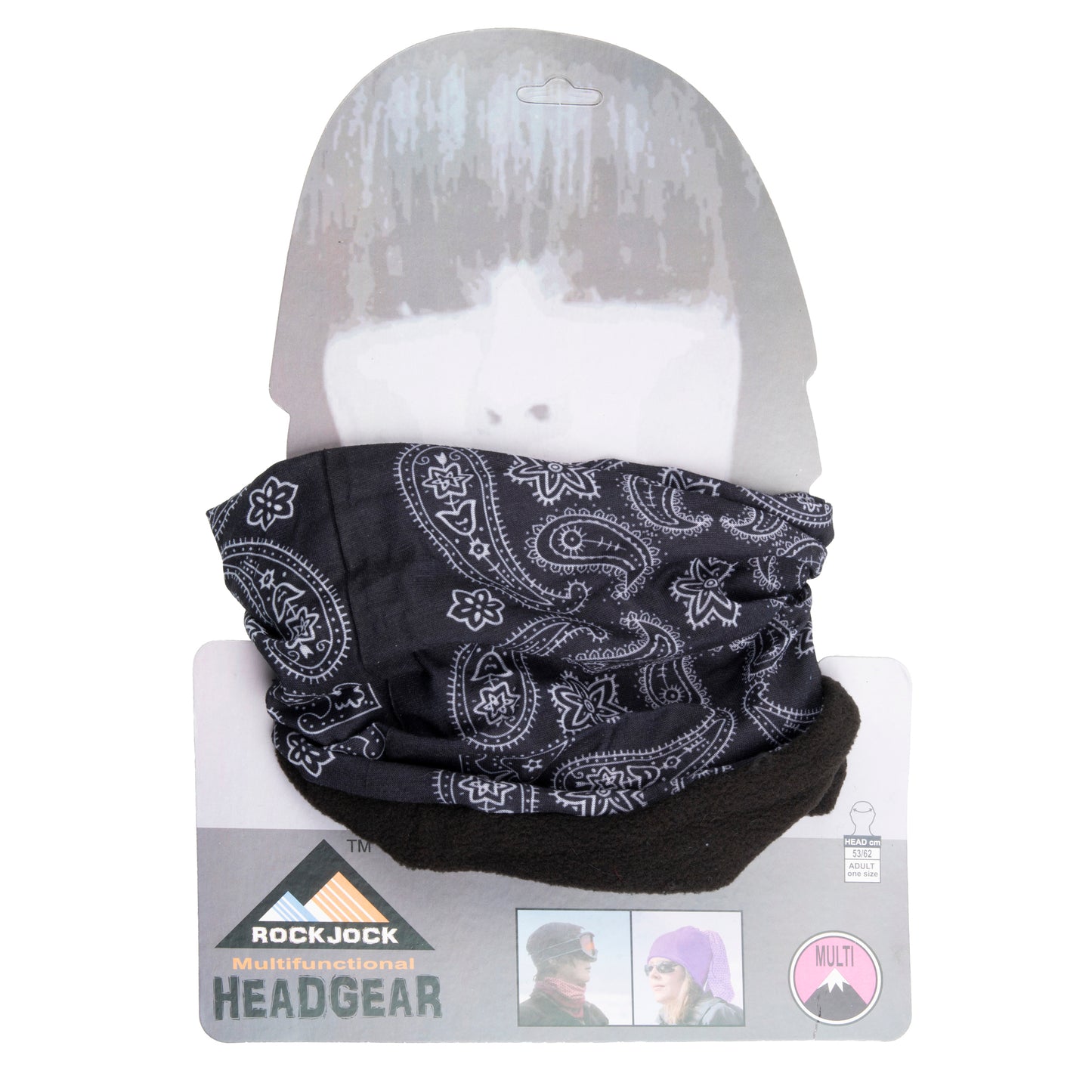 Black/White Paisley Neck Warmer