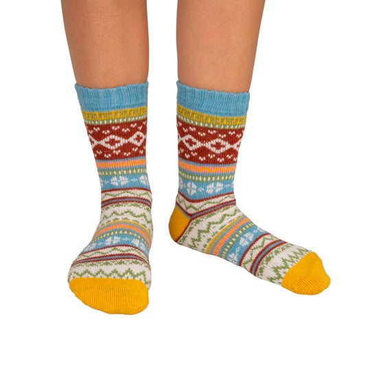 Fair Isles Patterned Yellow Socks