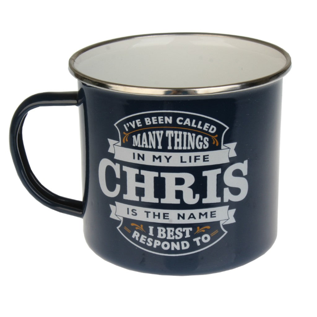 Enamel Personalised Men's Names Mugs