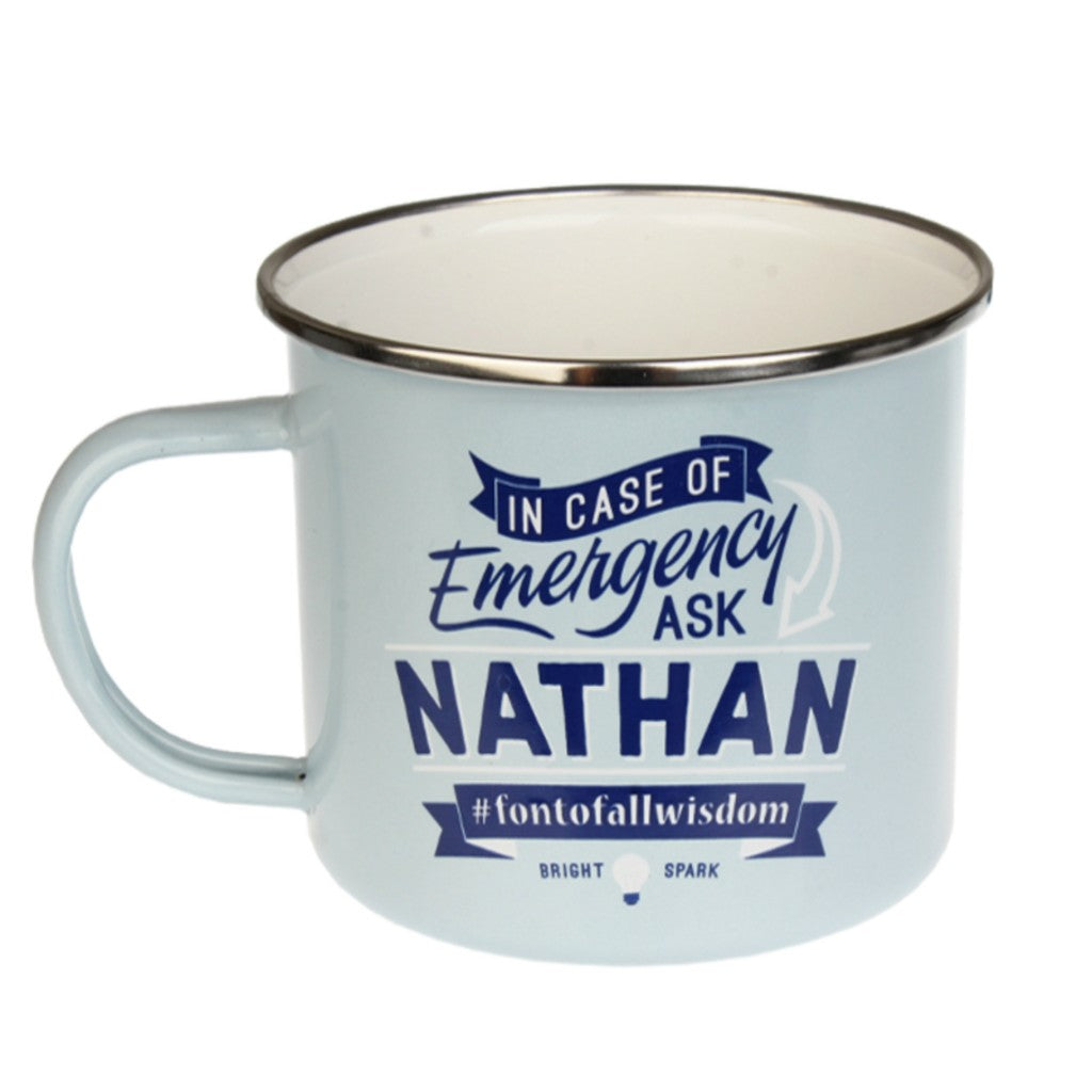 Enamel Personalised Men's Names Mugs