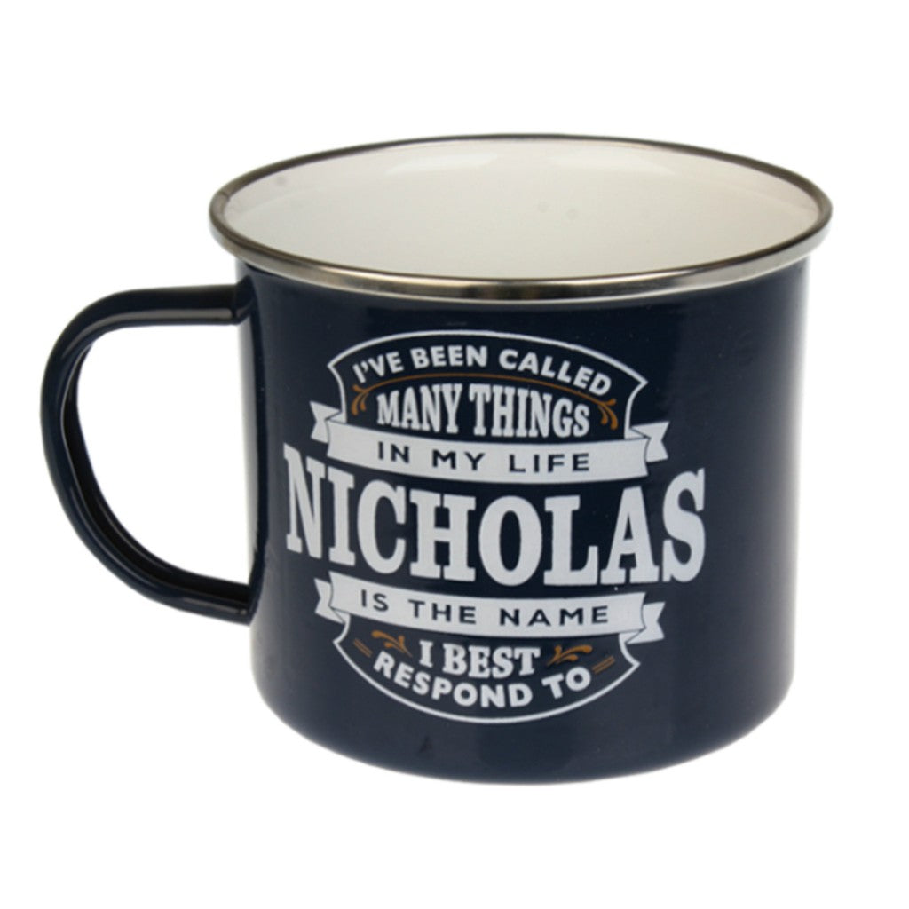 Enamel Personalised Men's Names Mugs