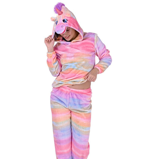 Unicorn Fleecy Pastel Rainbow Pyjamas