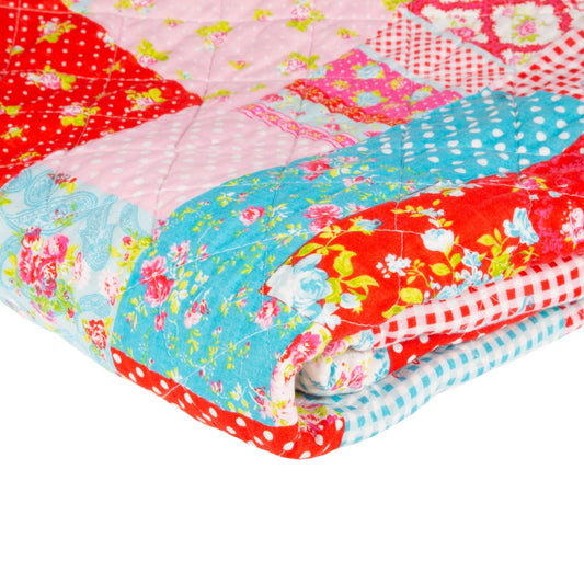 Handmade Floral Patchwork Bed Throw