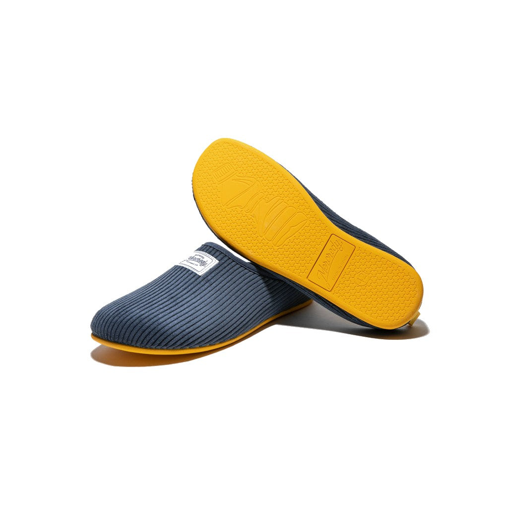 Mercredy Blue & Yellow Cord Slippers