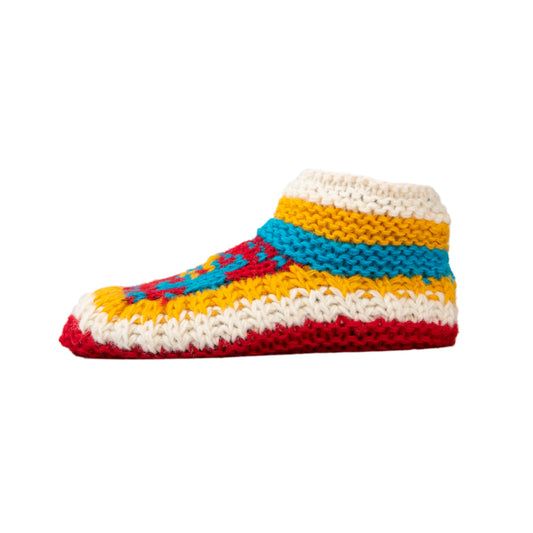 Hand Knitted Super Cosy Yellow Slippers