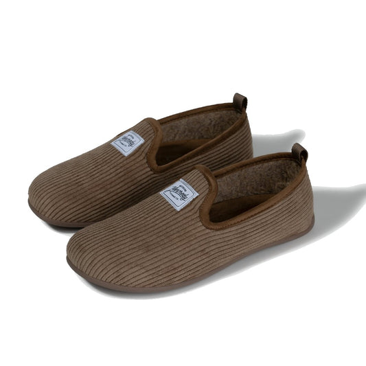 Mercredy Brown Cord Slippers
