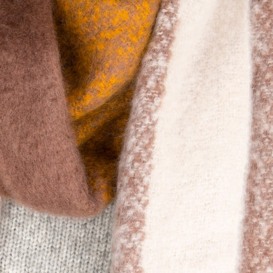 Cappuccino Block Colour Blanket Scarf