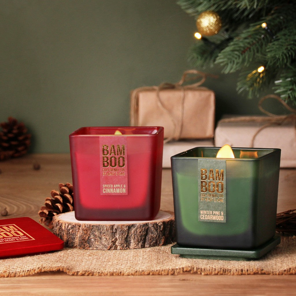 Festive Bamboo Eco Soy Large Candle Gift Set (Set of 2)
