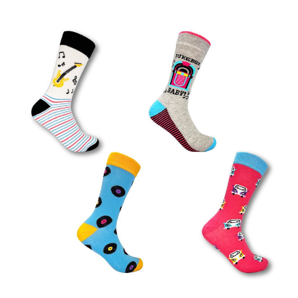 Urban Eccentric Jukebox Socks (Set of 4)
